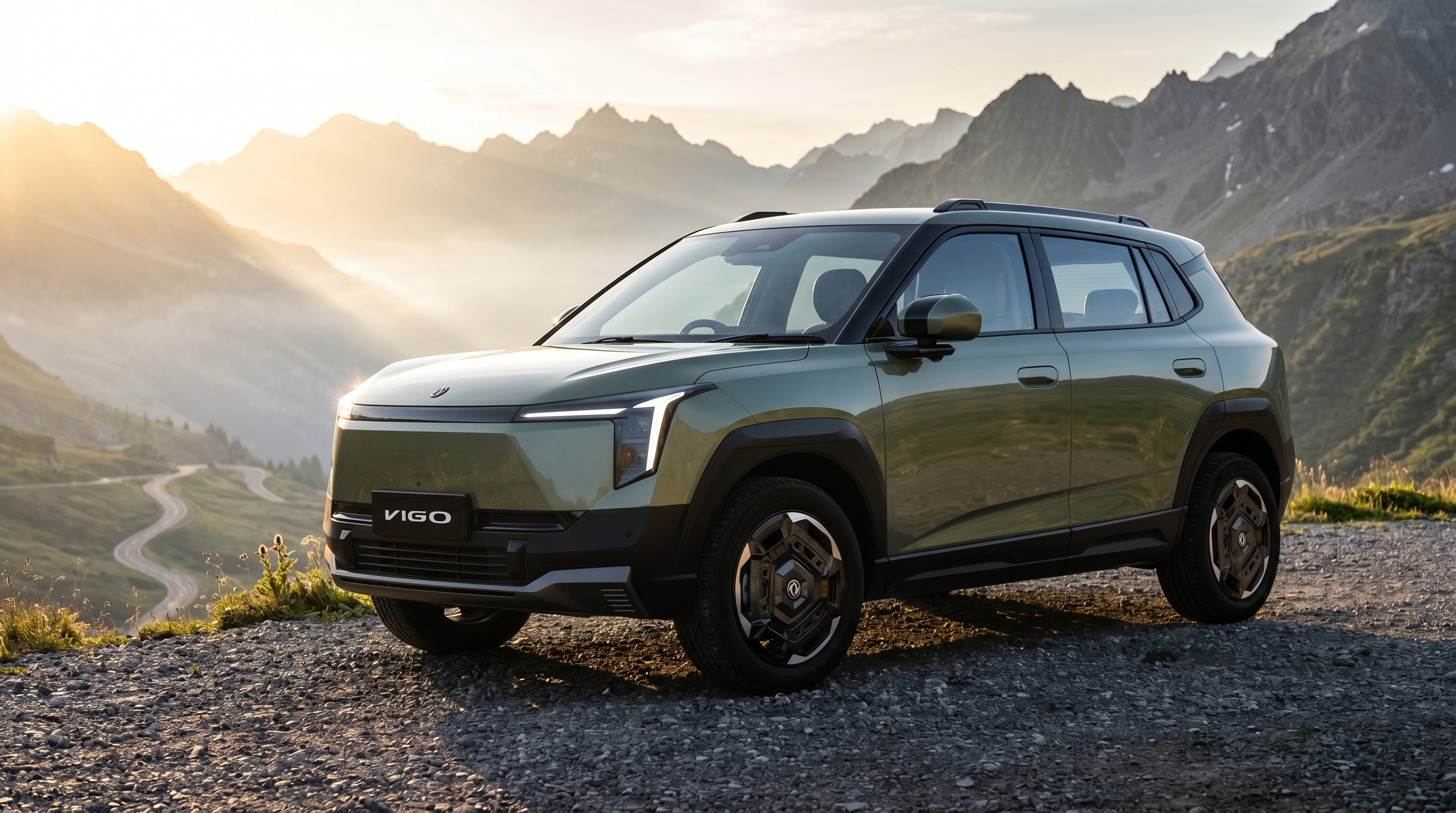 Dongfeng Vigo electric SUV in the mountains